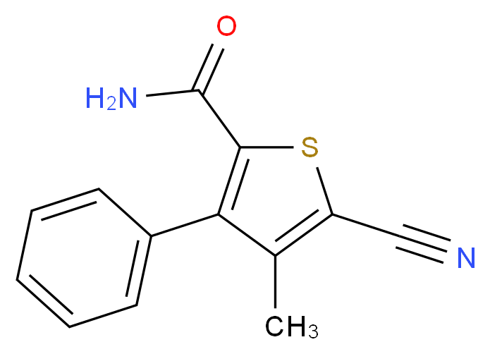 5-Cyano-4-methyl-3-phenyl-2-thiophenecarboxamide_分子结构_CAS_70541-99-0)