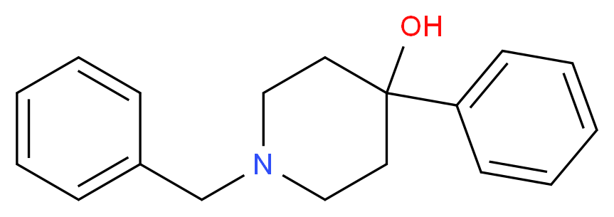 1-benzyl-4-phenylpiperidin-4-ol_分子结构_CAS_63843-83-4