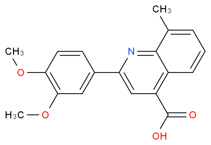 2-(3,4-Dimethoxyphenyl)-8-methylquinoline-4-carboxylic acid_分子结构_CAS_)