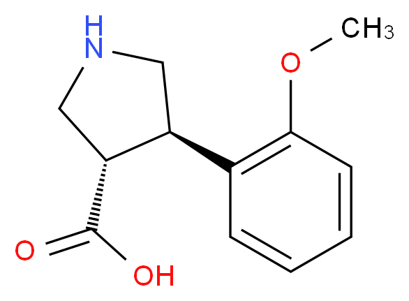 (3S,4R)-4-(2-methoxyphenyl)pyrrolidine-3-carboxylic acid_分子结构_CAS_1049978-81-5