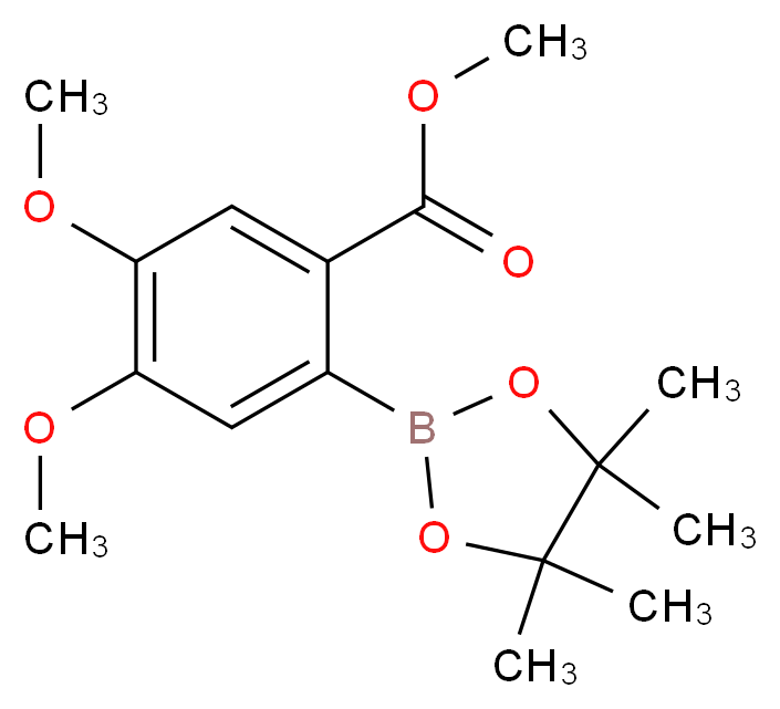 methyl 4,5-dimethoxy-2-(tetramethyl-1,3,2-dioxaborolan-2-yl)benzoate_分子结构_CAS_1201566-80-4