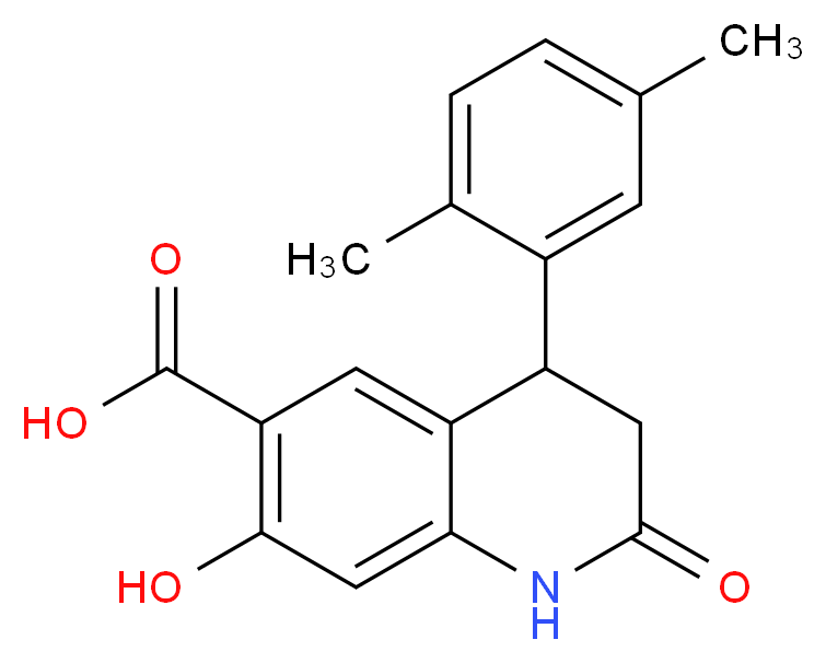 4-(2,5-dimethylphenyl)-7-hydroxy-2-oxo-1,2,3,4-tetrahydroquinoline-6-carboxylic acid_分子结构_CAS_)