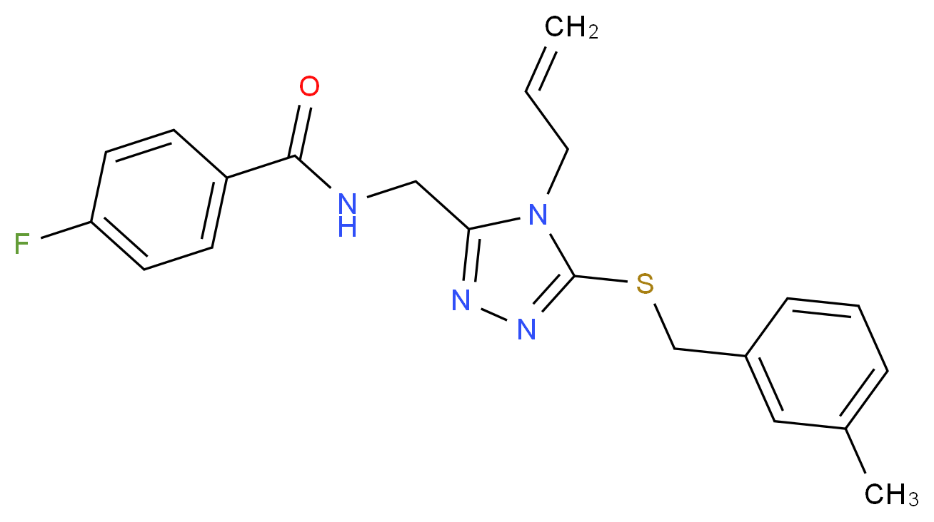N-({4-allyl-5-[(3-methylbenzyl)thio]-4H-1,2,4-triazol-3-yl}methyl)-4-fluorobenzamide_分子结构_CAS_)