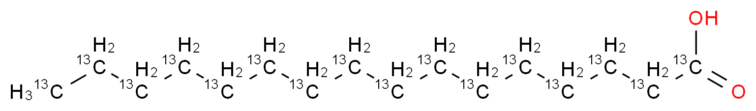 (1,2,3,4,5,6,7,8,9,10,11,12,13,14,15,16-<sup>1</sup><sup>3</sup>C<sub>1</sub><sub>6</sub>)hexadecanoic acid_分子结构_CAS_56599-85-0