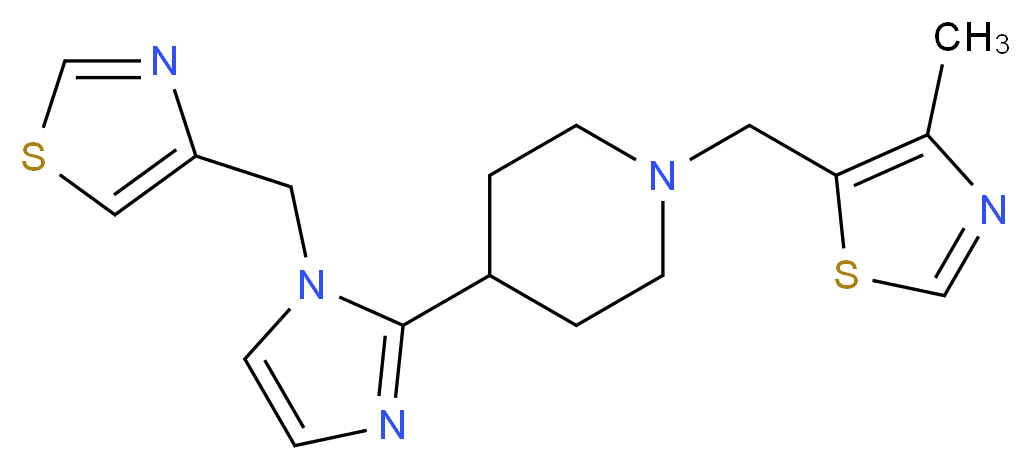 1-[(4-methyl-1,3-thiazol-5-yl)methyl]-4-[1-(1,3-thiazol-4-ylmethyl)-1H-imidazol-2-yl]piperidine_分子结构_CAS_)