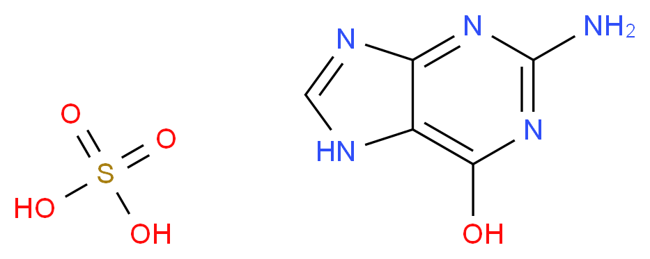 2-amino-7H-purin-6-ol; sulfuric acid_分子结构_CAS_10333-92-3