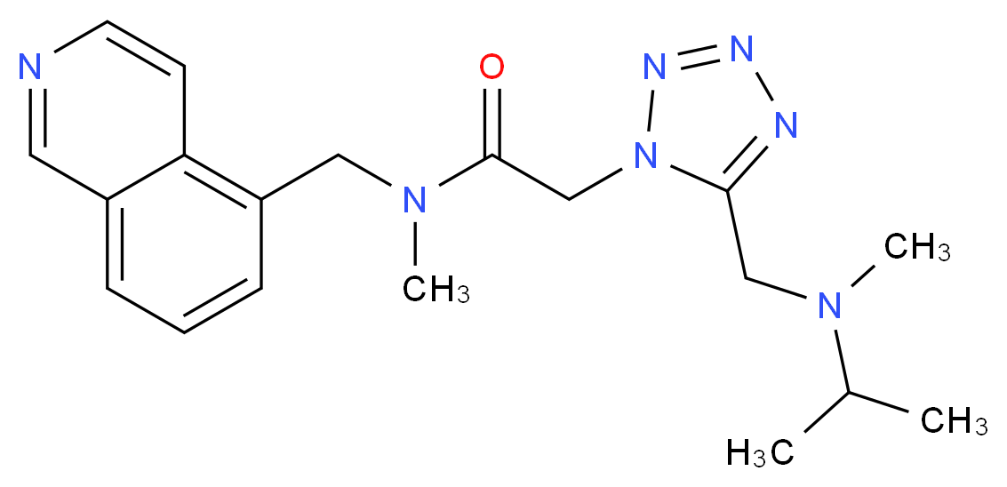 2-(5-{[isopropyl(methyl)amino]methyl}-1H-tetrazol-1-yl)-N-(5-isoquinolinylmethyl)-N-methylacetamide_分子结构_CAS_)