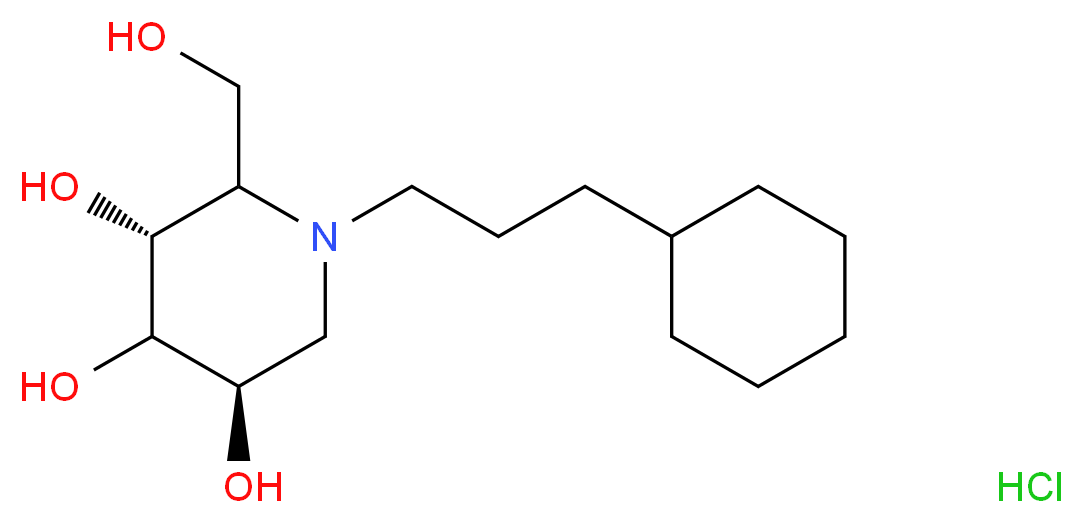 N-Cyclohexylpropyl Deoxynojirimycin, Hydrochloride_分子结构_CAS_1221793-31-2)