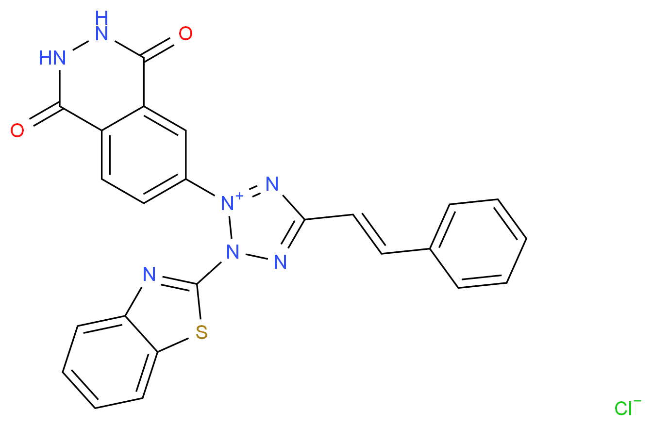 2-(2f-Benzothiazolyl)-5-Styryl-3-(4f-Phthalhydrazidyl)Tetrazolium Chloride_分子结构_CAS_)