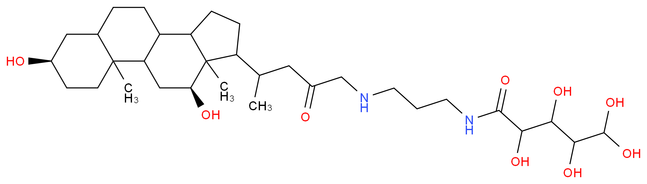 N-[3-({4-[(5R,16S)-5,16-dihydroxy-2,15-dimethyltetracyclo[8.7.0.0<sup>2</sup>,<sup>7</sup>.0<sup>1</sup><sup>1</sup>,<sup>1</sup><sup>5</sup>]heptadecan-14-yl]-2-oxopentyl}amino)propyl]-2,3,4,5,5-pentahydroxypentanamide_分子结构_CAS_86303-23-3