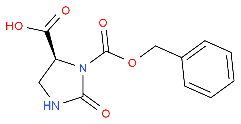 (4S)-3-[(Benzyloxy)carbonyl]-2-oxoimidazolidine-4-carboxylic acid_分子结构_CAS_59760-01-9)