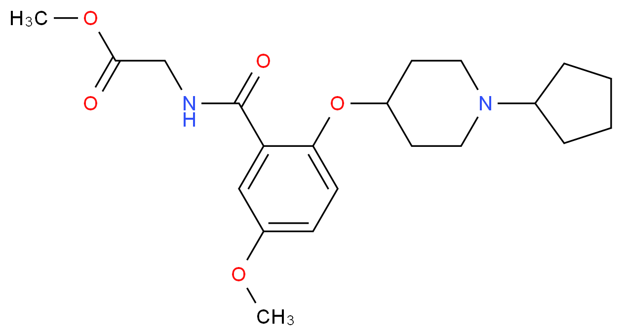 methyl N-{2-[(1-cyclopentyl-4-piperidinyl)oxy]-5-methoxybenzoyl}glycinate_分子结构_CAS_)