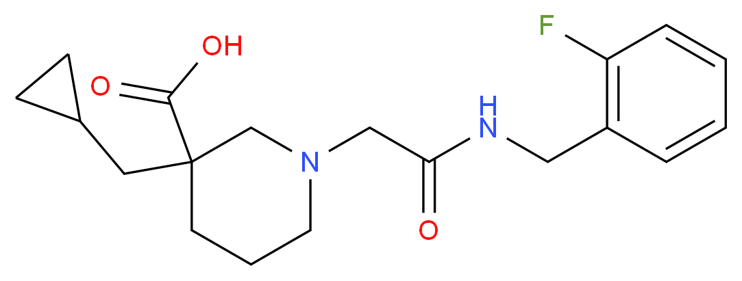 3-(cyclopropylmethyl)-1-{2-[(2-fluorobenzyl)amino]-2-oxoethyl}-3-piperidinecarboxylic acid_分子结构_CAS_)