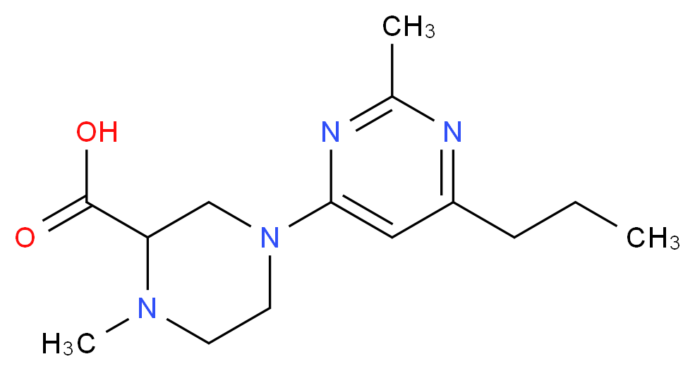 1-methyl-4-(2-methyl-6-propylpyrimidin-4-yl)piperazine-2-carboxylic acid_分子结构_CAS_)