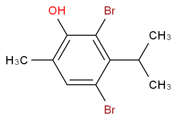 2,4-dibromo-6-methyl-3-(propan-2-yl)phenol_分子结构_CAS_70454-10-3