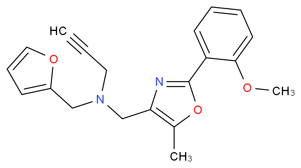(2-furylmethyl){[2-(2-methoxyphenyl)-5-methyl-1,3-oxazol-4-yl]methyl}2-propyn-1-ylamine_分子结构_CAS_)