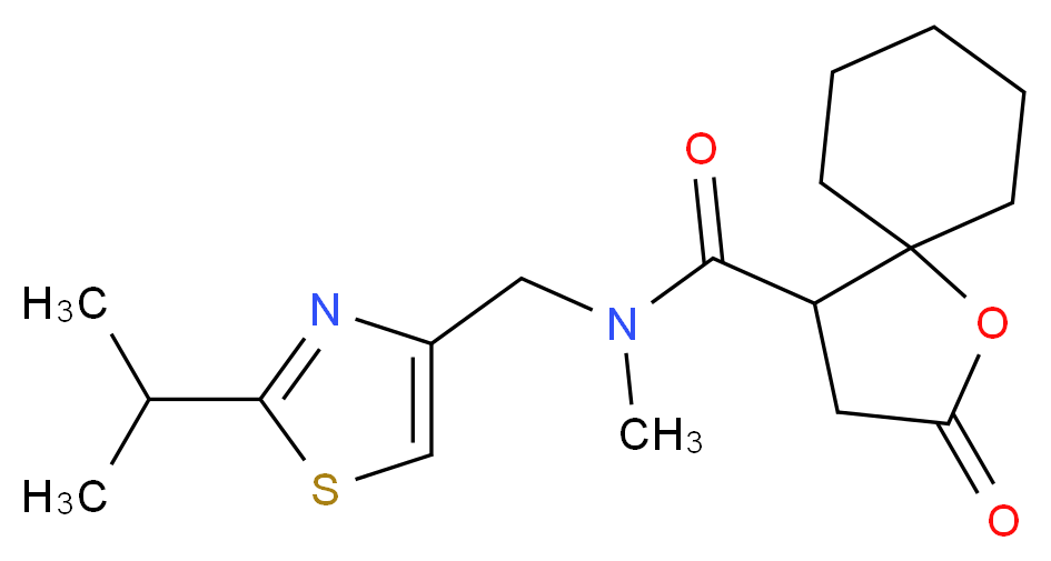 N-[(2-isopropyl-1,3-thiazol-4-yl)methyl]-N-methyl-2-oxo-1-oxaspiro[4.5]decane-4-carboxamide_分子结构_CAS_)