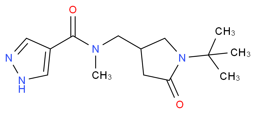 N-[(1-tert-butyl-5-oxopyrrolidin-3-yl)methyl]-N-methyl-1H-pyrazole-4-carboxamide_分子结构_CAS_)