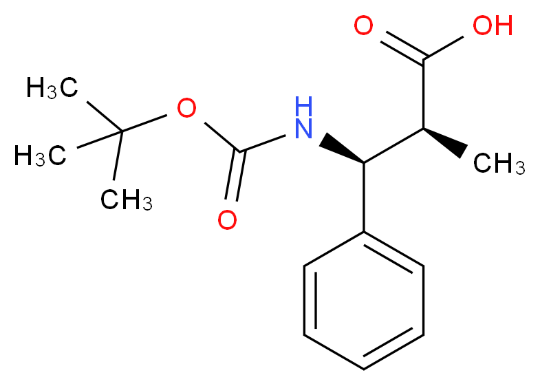 (2S,3S)-3-{[(tert-butoxy)carbonyl]amino}-2-methyl-3-phenylpropanoic acid_分子结构_CAS_926308-22-7