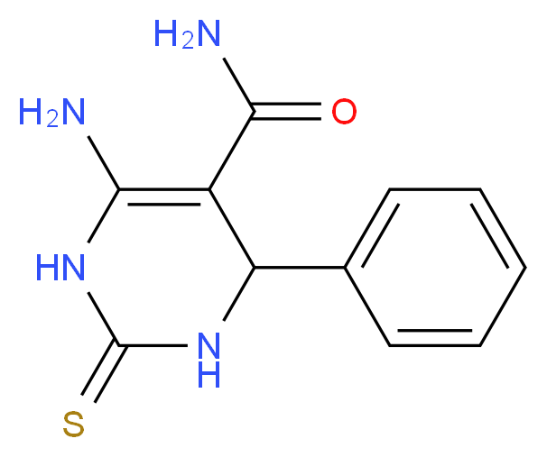 6-amino-4-phenyl-2-sulfanylidene-1,2,3,4-tetrahydropyrimidine-5-carboxamide_分子结构_CAS_98011-28-0