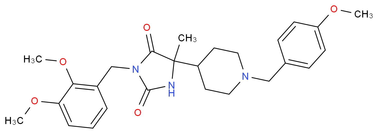 3-(2,3-dimethoxybenzyl)-5-[1-(4-methoxybenzyl)-4-piperidinyl]-5-methyl-2,4-imidazolidinedione_分子结构_CAS_)