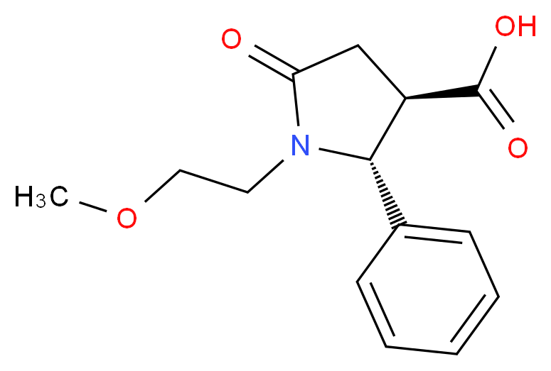 (2R,3R)-1-(2-Methoxy-ethyl)-5-oxo-2-phenyl-pyrrolidine-3-carboxylic acid_分子结构_CAS_)