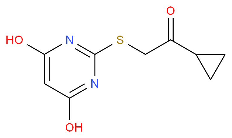 1-cyclopropyl-2-[(4,6-dihydroxypyrimidin-2-yl)sulfanyl]ethan-1-one_分子结构_CAS_337488-30-9