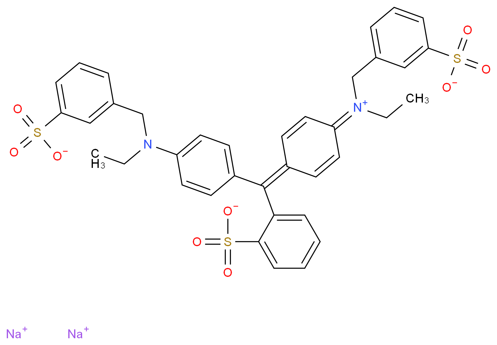 Erioglaucine disodium salt_分子结构_CAS_3844-45-9)