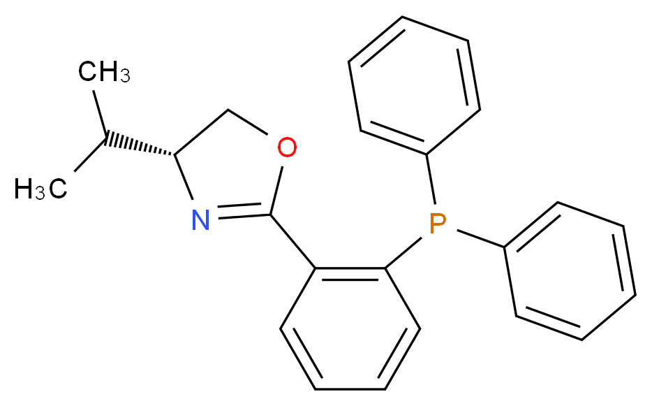 (4R)-2-[2-(diphenylphosphanyl)phenyl]-4-(propan-2-yl)-4,5-dihydro-1,3-oxazole_分子结构_CAS_148461-14-7