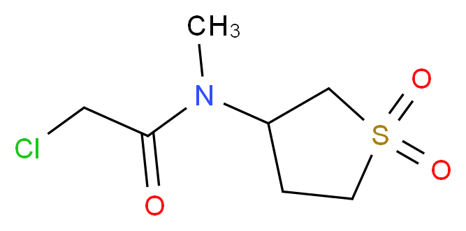 2-chloro-N-(1,1-dioxo-1$l^{6}-thiolan-3-yl)-N-methylacetamide_分子结构_CAS_7365-23-3