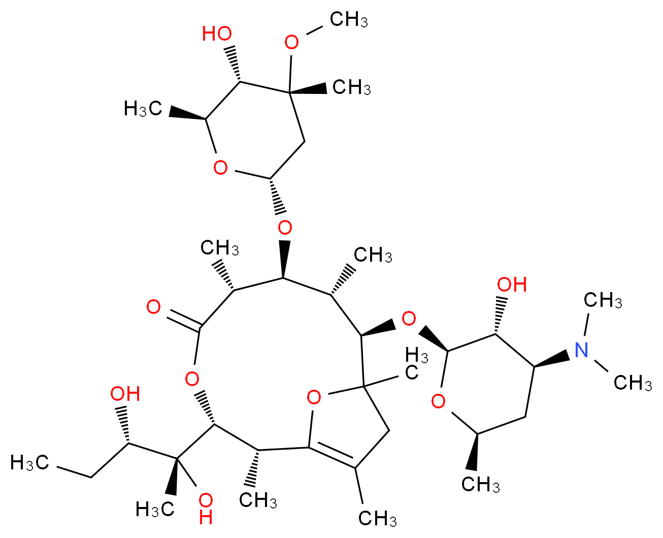 Pseudo Erythromycin A Enol Ether_分子结构_CAS_105882-69-7)