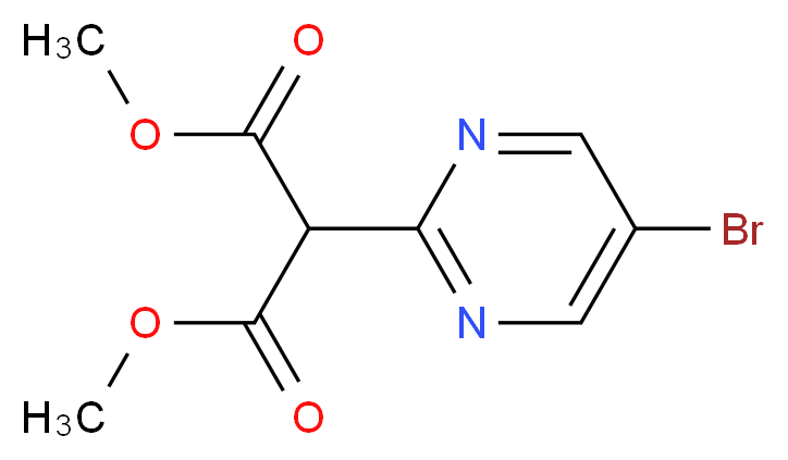 Dimethyl 2-(5-bromopyrimidin-2-yl)malonate_分子结构_CAS_1291487-28-9)