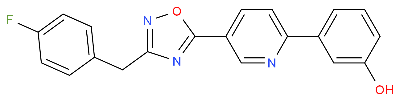 3-{5-[3-(4-fluorobenzyl)-1,2,4-oxadiazol-5-yl]pyridin-2-yl}phenol_分子结构_CAS_)
