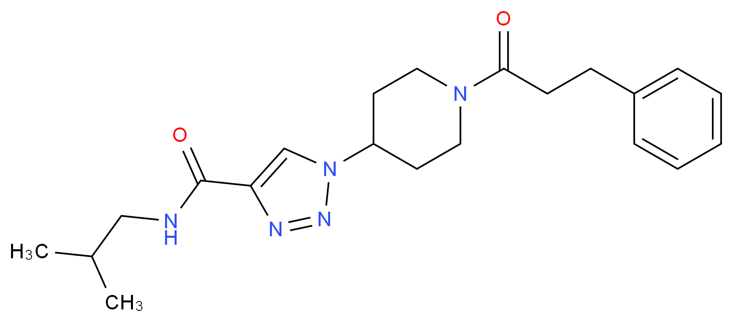 N-isobutyl-1-[1-(3-phenylpropanoyl)-4-piperidinyl]-1H-1,2,3-triazole-4-carboxamide_分子结构_CAS_)
