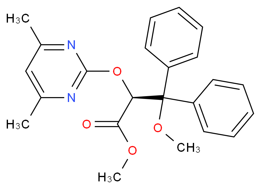 (S)-Methyl 2-((4,6-dimethylpyrimidin-2-yl)oxy)-3-methoxy-3,3-diphenylpropanoate_分子结构_CAS_1106685-61-3)