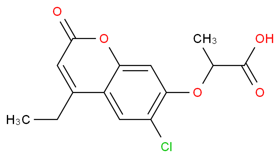 2-[(6-chloro-4-ethyl-2-oxo-2H-chromen-7-yl)oxy]propanoic acid_分子结构_CAS_840479-48-3