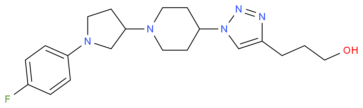 3-(1-{1-[1-(4-fluorophenyl)-3-pyrrolidinyl]-4-piperidinyl}-1H-1,2,3-triazol-4-yl)-1-propanol_分子结构_CAS_)