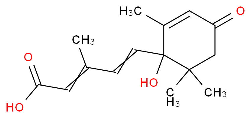 (2E,4E)-5-(1-hydroxy-2,6,6-trimethyl-4-oxocyclohex-2-en-1-yl)-3-methylpenta-2,4-dienoic acid_分子结构_CAS_7773-56-0