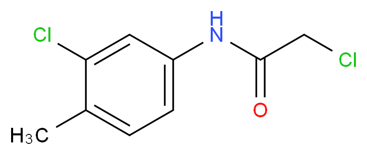 2-Chloro-N-(3-chloro-4-methylphenyl)acetamide_分子结构_CAS_)
