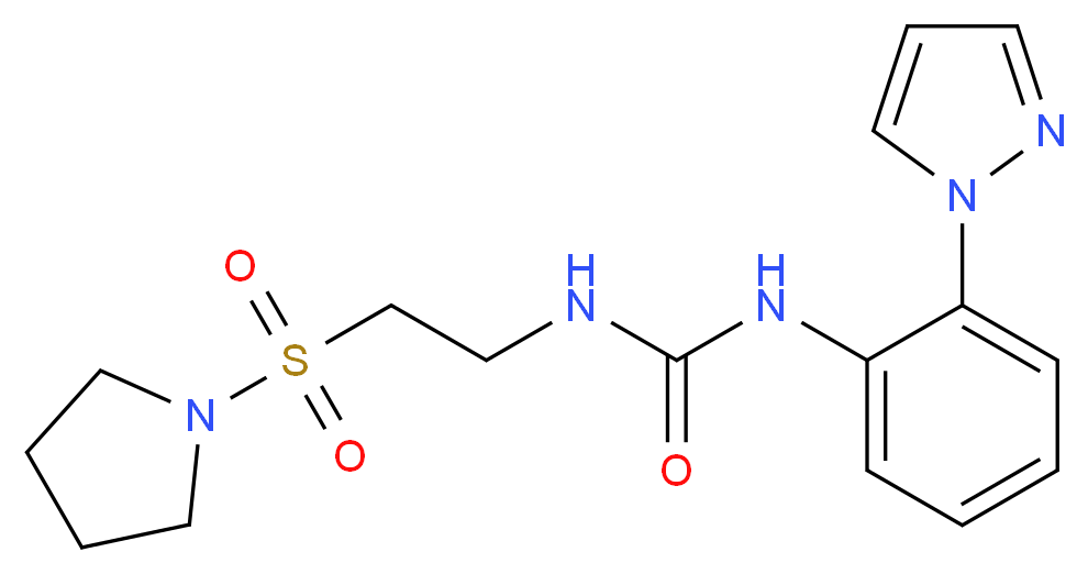 N-[2-(1H-pyrazol-1-yl)phenyl]-N'-[2-(pyrrolidin-1-ylsulfonyl)ethyl]urea_分子结构_CAS_)