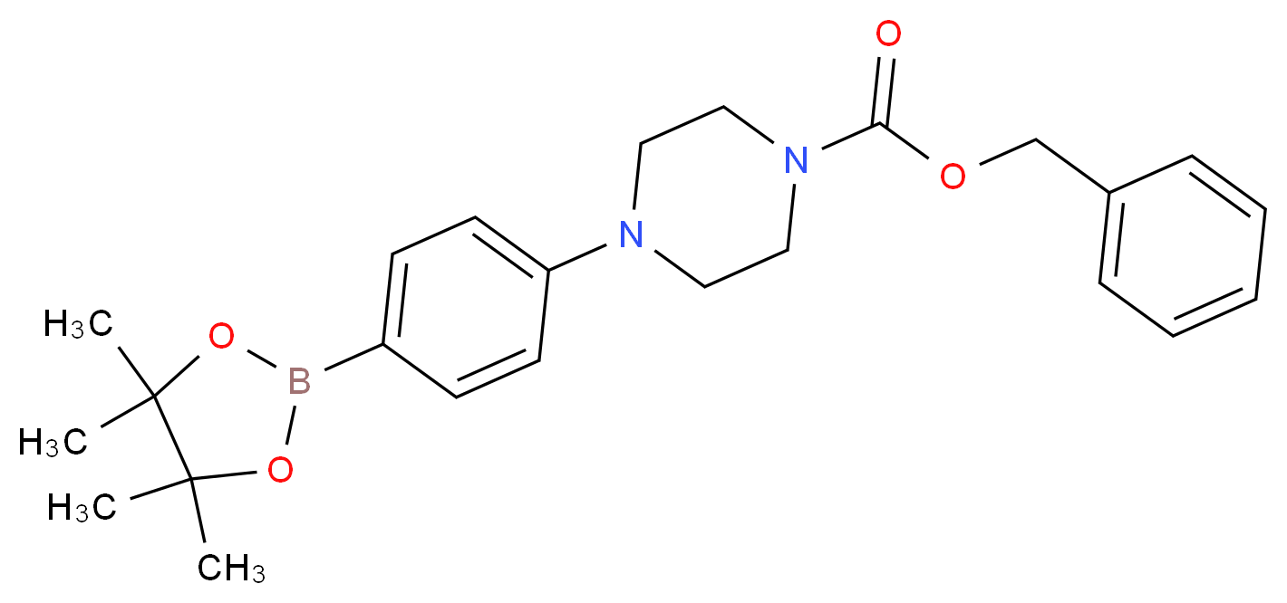 Benzyl 4-(4-(4,4,5,5-tetramethyl-1,3,2-dioxaborolan-2-yl)phenyl)piperazine-1-carboxylate_分子结构_CAS_1150561-68-4)