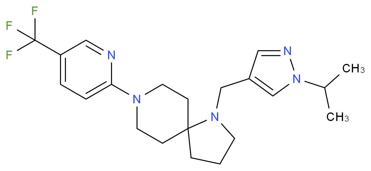 1-[(1-isopropyl-1H-pyrazol-4-yl)methyl]-8-[5-(trifluoromethyl)-2-pyridinyl]-1,8-diazaspiro[4.5]decane_分子结构_CAS_)