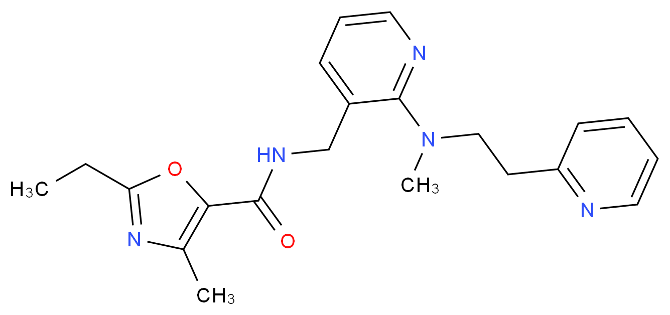 2-ethyl-4-methyl-N-({2-[methyl(2-pyridin-2-ylethyl)amino]pyridin-3-yl}methyl)-1,3-oxazole-5-carboxamide_分子结构_CAS_)