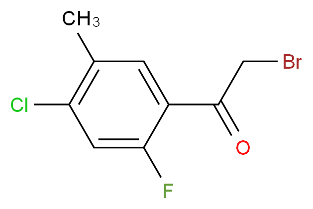 2-Bromo-1-(4-chloro-2-fluoro-5-methylphenyl)-1-ethanone_分子结构_CAS_338982-26-6)