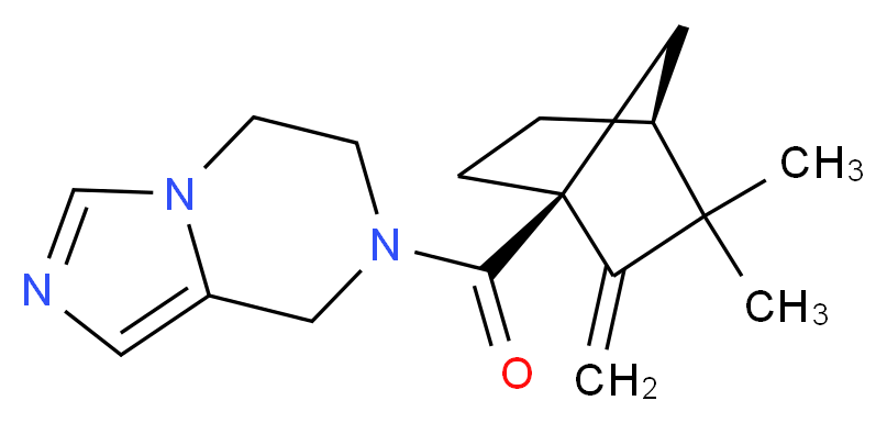 7-{[(1S*,4S*)-3,3-dimethyl-2-methylenebicyclo[2.2.1]hept-1-yl]carbonyl}-5,6,7,8-tetrahydroimidazo[1,5-a]pyrazine_分子结构_CAS_)