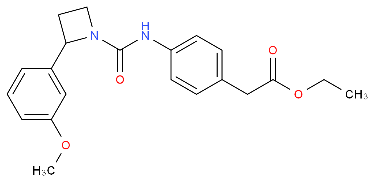 ethyl [4-({[2-(3-methoxyphenyl)azetidin-1-yl]carbonyl}amino)phenyl]acetate_分子结构_CAS_)