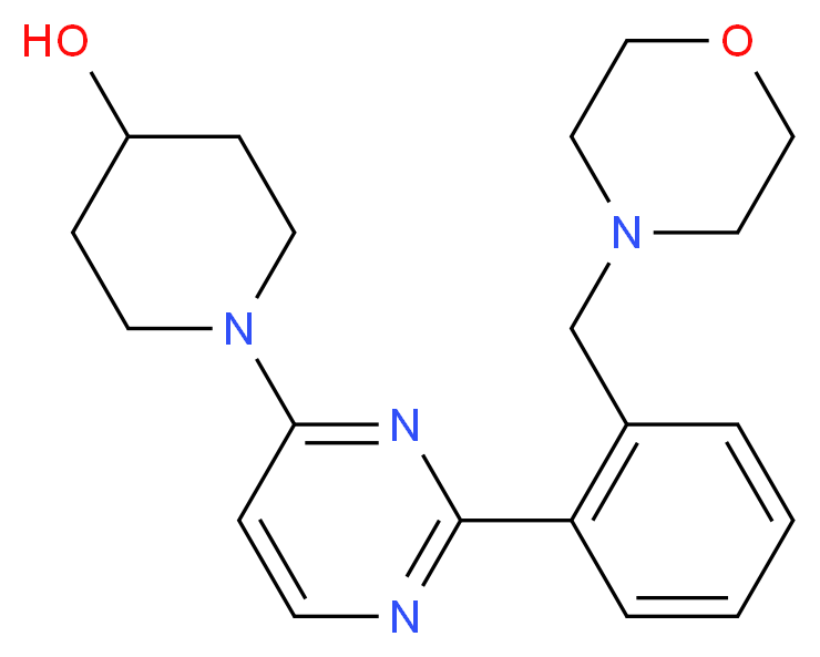 1-{2-[2-(morpholin-4-ylmethyl)phenyl]pyrimidin-4-yl}piperidin-4-ol_分子结构_CAS_)