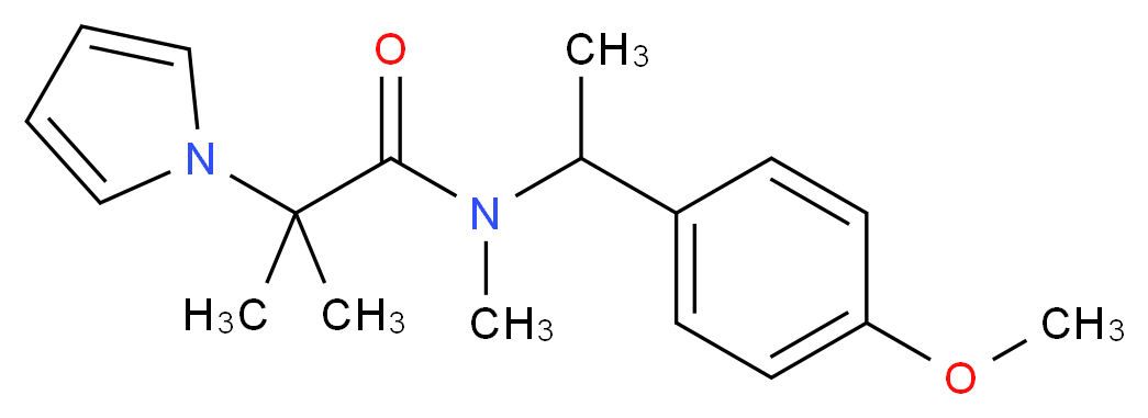 N-[1-(4-methoxyphenyl)ethyl]-N,2-dimethyl-2-(1H-pyrrol-1-yl)propanamide_分子结构_CAS_)
