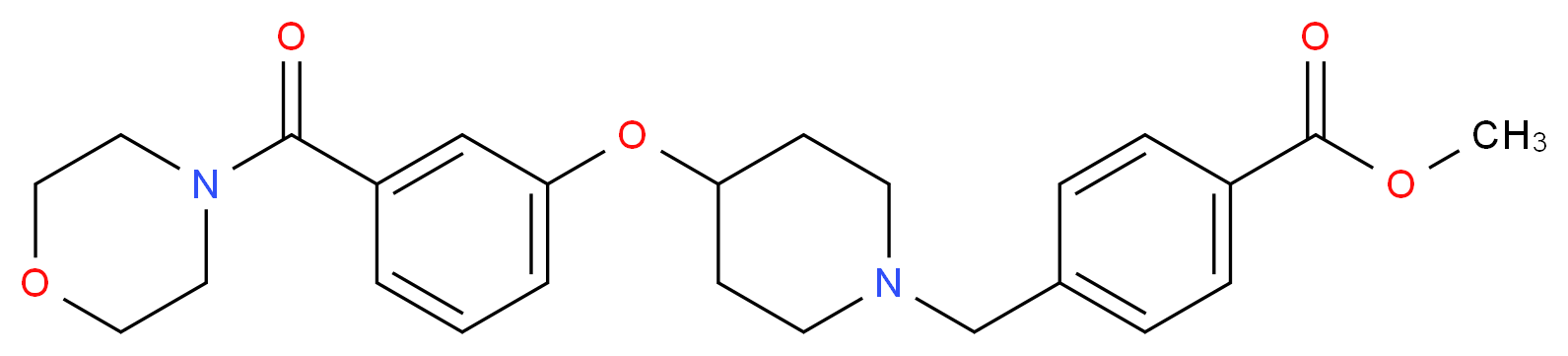methyl 4-({4-[3-(4-morpholinylcarbonyl)phenoxy]-1-piperidinyl}methyl)benzoate_分子结构_CAS_)