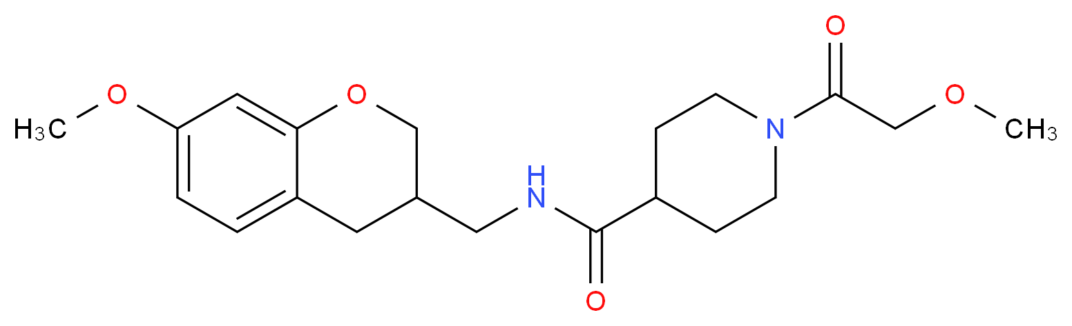 1-(methoxyacetyl)-N-[(7-methoxy-3,4-dihydro-2H-chromen-3-yl)methyl]piperidine-4-carboxamide_分子结构_CAS_)